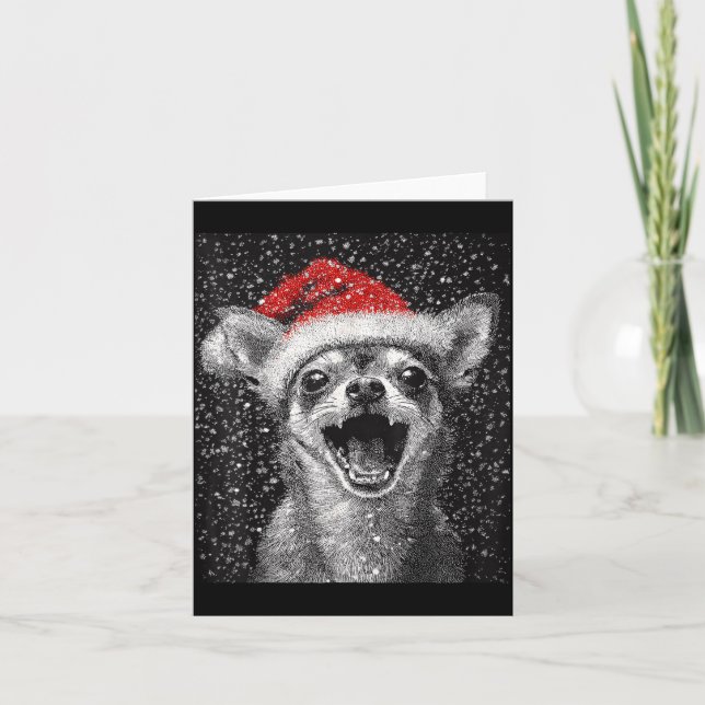 I Love Christmas Chihuahua  Card (Front)