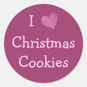 I Love Christmas Cookies Classic Round Sticker