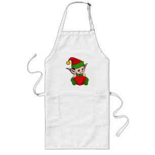 "I LOVE CHRISTMAS" ELF LONG APRON