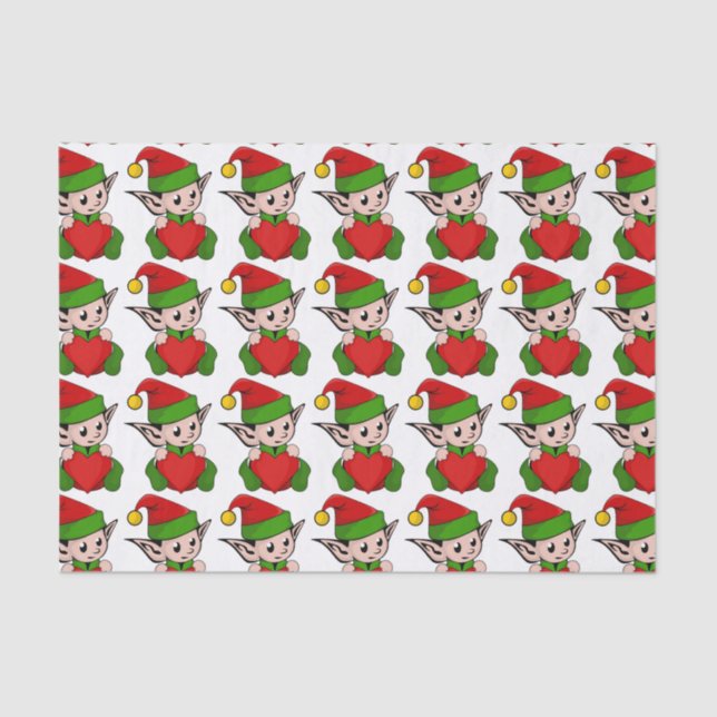 "I LOVE CHRISTMAS" ELF TISSUE PAPER (Front)