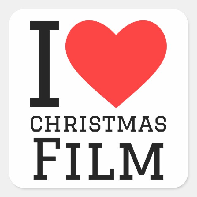 I love Christmas film Square Sticker (Front)