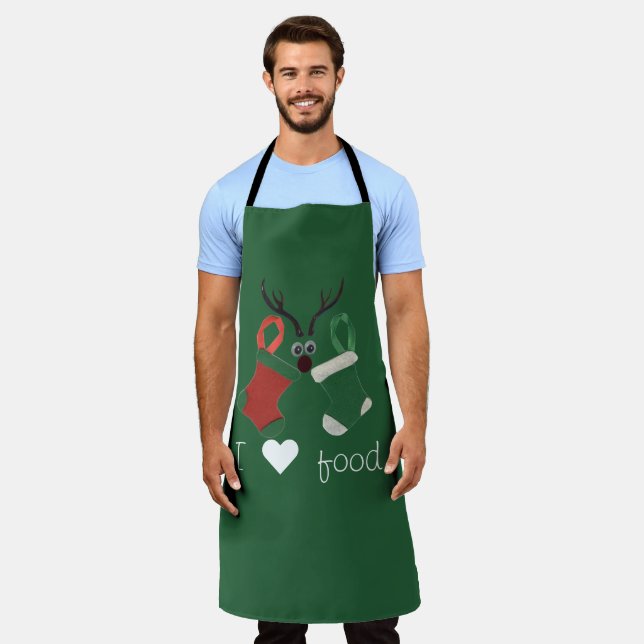 I Love Christmas Food Apron (Worn)