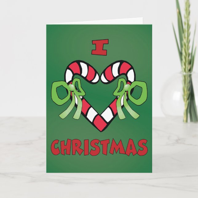 I Love christmas Greetings Card (Front)