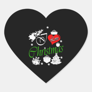 I Love Christmas Heart Sticker