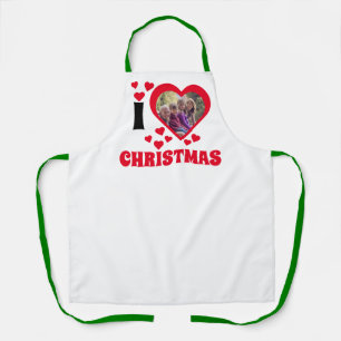 I love Christmas Photo template Apron