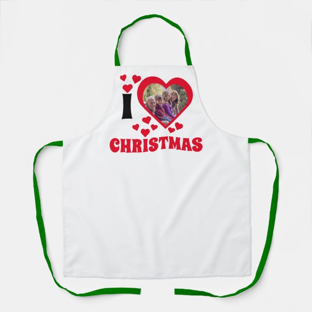 I love Christmas Photo template Apron (Front)