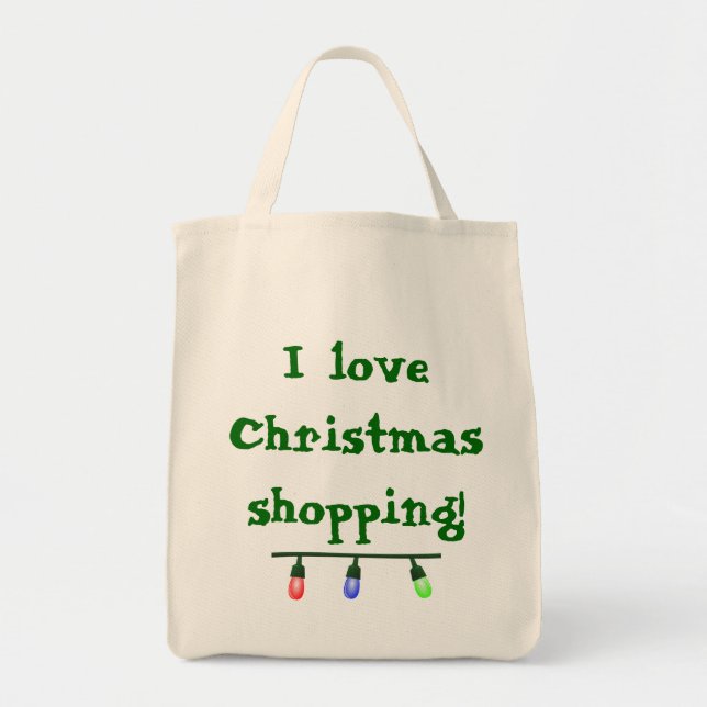 I Love Christmas Shopping Tote (Front)