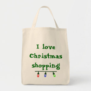 I Love Christmas Shopping Tote Bag