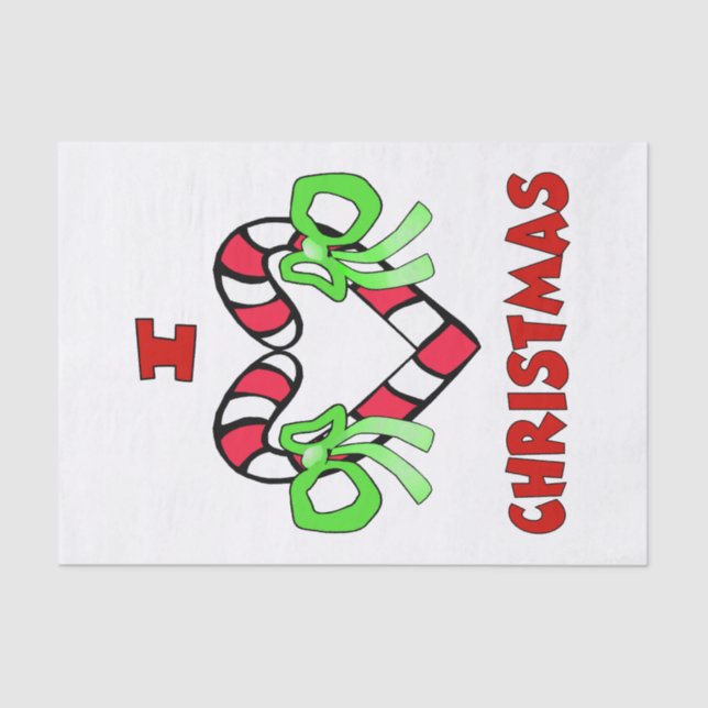 I Love Christmas Tissue Paper (Front)