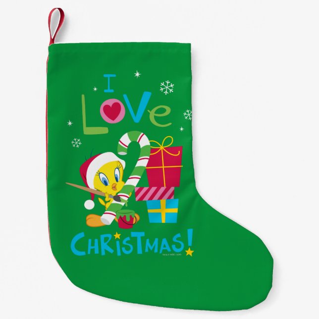 I Love Christmas - TWEETY™ Small Christmas Stocking (Front)