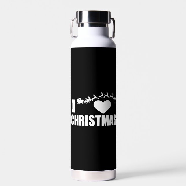 I love Christmas      Water Bottle (Front)