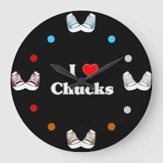 I Love Chucks Wall Clock (black)