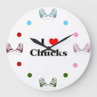 I Love Chucks Wall Clock (white)