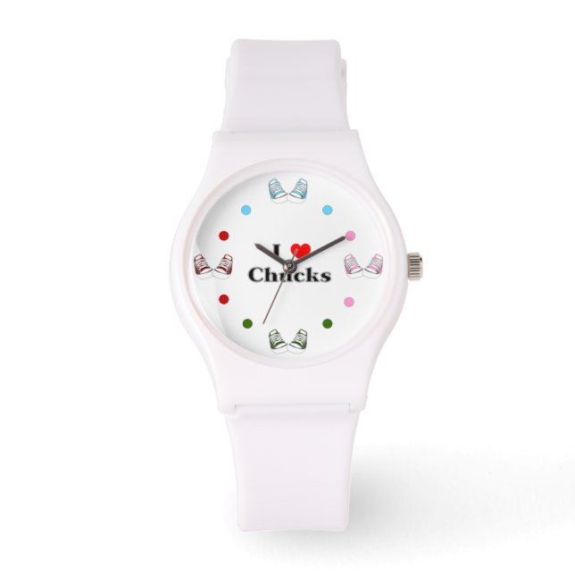 I Love Chucks Watch (white) (Front)