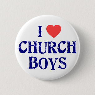 I love church boys 6 cm round badge