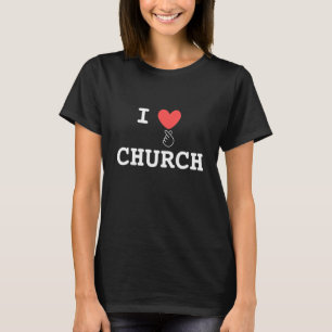 I love church  Red finger heart T-Shirt