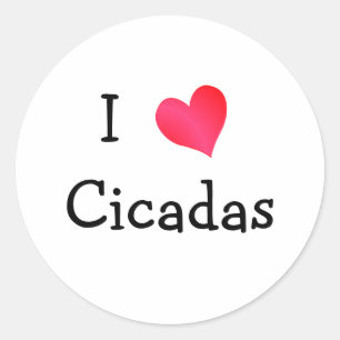 I Love Cicadas Classic Round Sticker