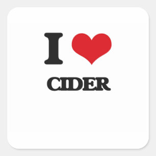 I love Cider Square Sticker