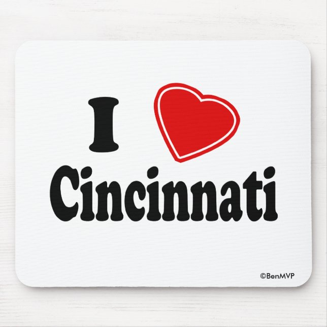 I Love Cincinnati Mouse Mat (Front)
