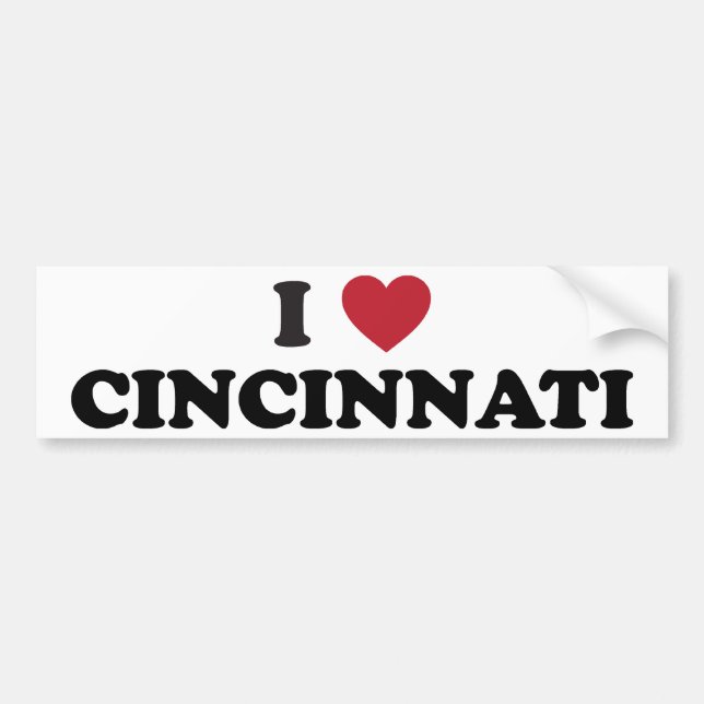 I love Cincinnati Ohio Bumper Sticker (Front)