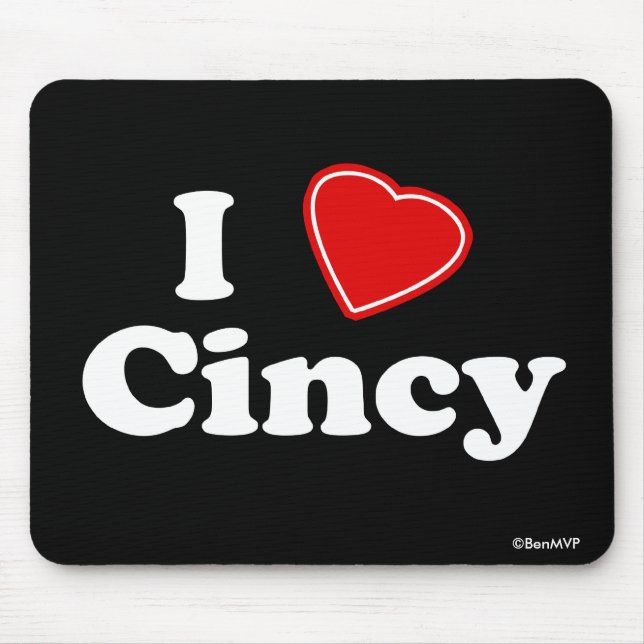 I Love Cincy Mouse Mat (Front)