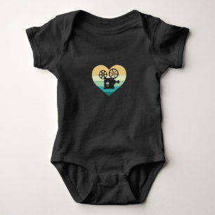 I Love Cinema Retro Movie Projector Baby Bodysuit