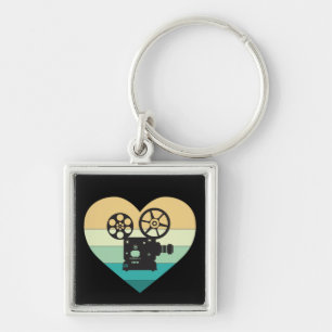 I Love Cinema Retro Movie Projector Key Ring