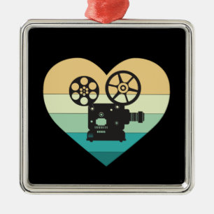 I Love Cinema Retro Movie Projector Metal Tree Decoration