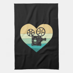 I Love Cinema Retro Movie Projector Tea Towel