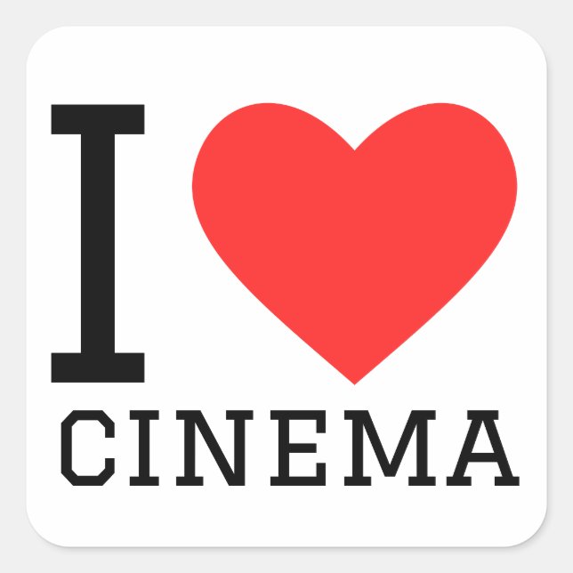 I love cinema square sticker (Front)