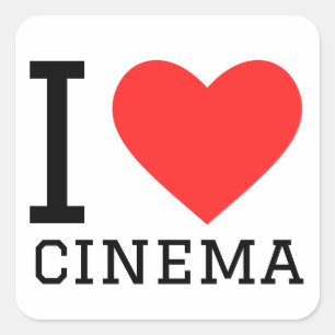 I love cinema square sticker
