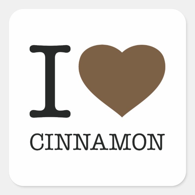 I LOVE CINNAMON SQUARE STICKER (Front)