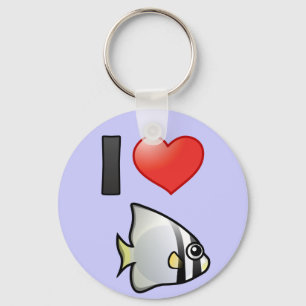 I Love Circular Batfish Key Ring