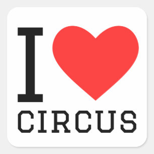 I love circus square sticker
