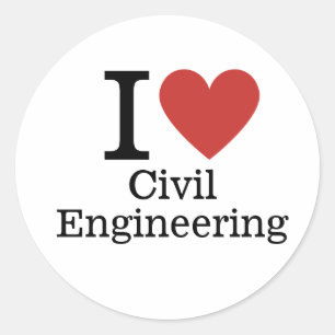 I ❤️ Love Civil Engineering for Students/Faculty Classic Round Sticker