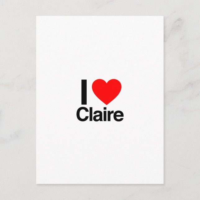 i love claire postcard (Front)