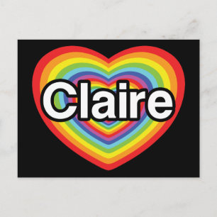 I love Claire: rainbow heart Postcard