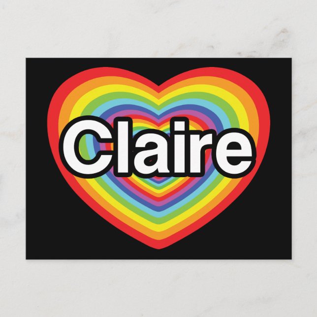 I love Claire: rainbow heart Postcard (Front)