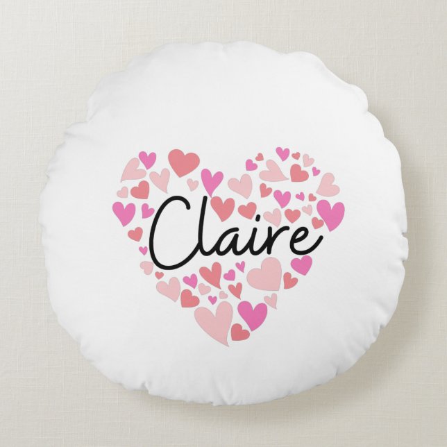 I love Claire Round Cushion (Front)