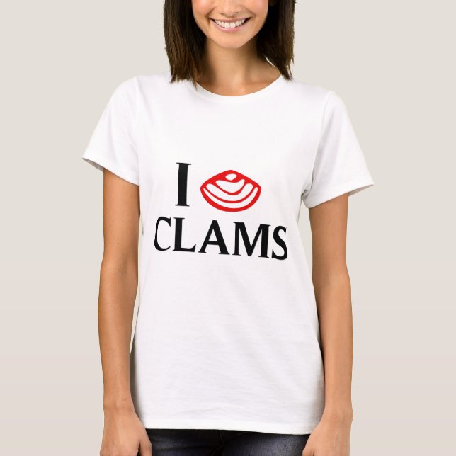 I Love Clams T-Shirt (Front)
