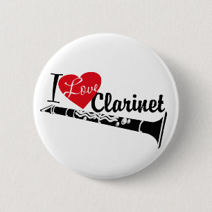 I Love Clarinet 6 Cm Round Badge