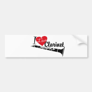 I Love Clarinet Bumper Sticker