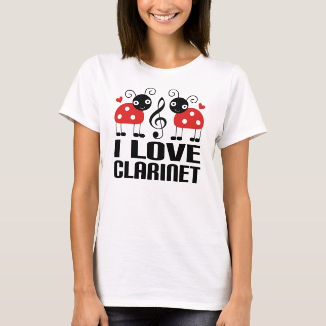 I Love Clarinet Ladybug T-Shirt (Front)