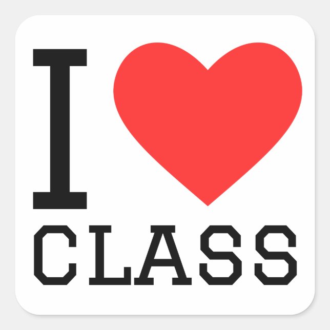 I love class square sticker (Front)