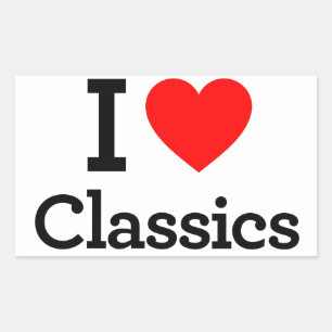 I Love Classics Rectangular Sticker