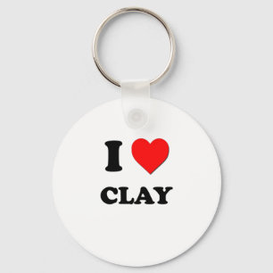 I love Clay Key Ring