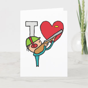 I Love Clay Pigeon Shooting Thank You Card