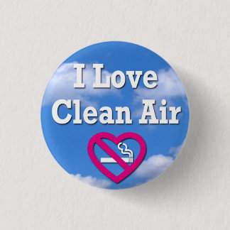 I Love Clean Air 3 Cm Round Badge