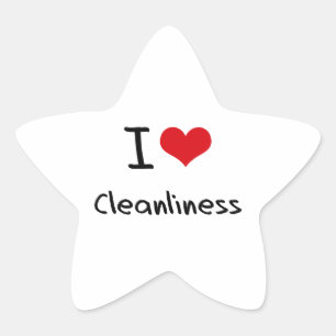 I love Cleanliness Star Sticker