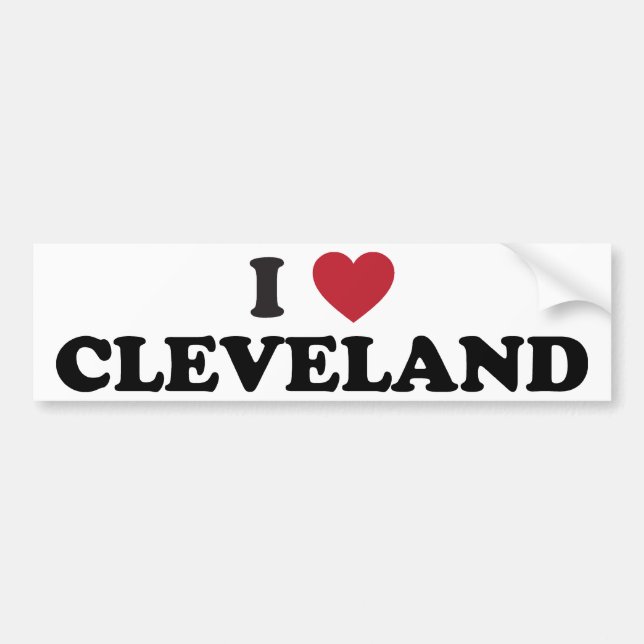 I Love Cleveland Ohio Bumper Sticker (Front)